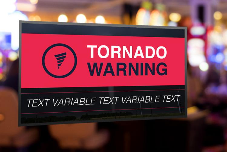 Tornado Warning Live Event Module Sign